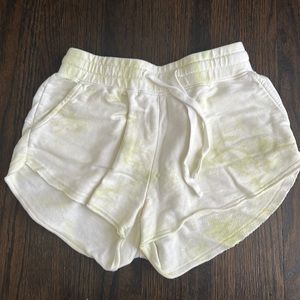 Tie Dyed Lime Green White Shorts